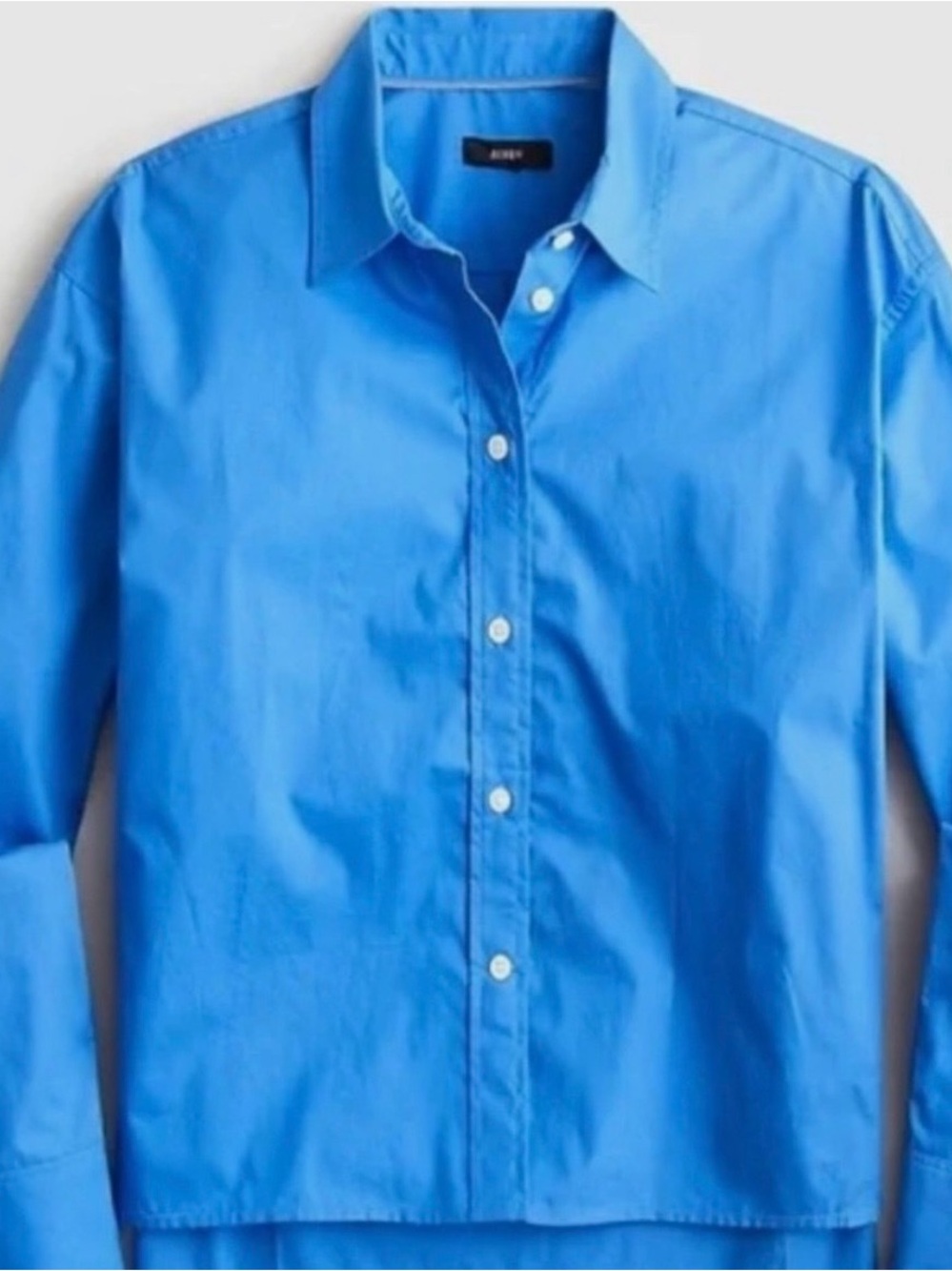 Jcrew Relaxed fit Cropped Poplin Shirt Seacoast Blue Size 2